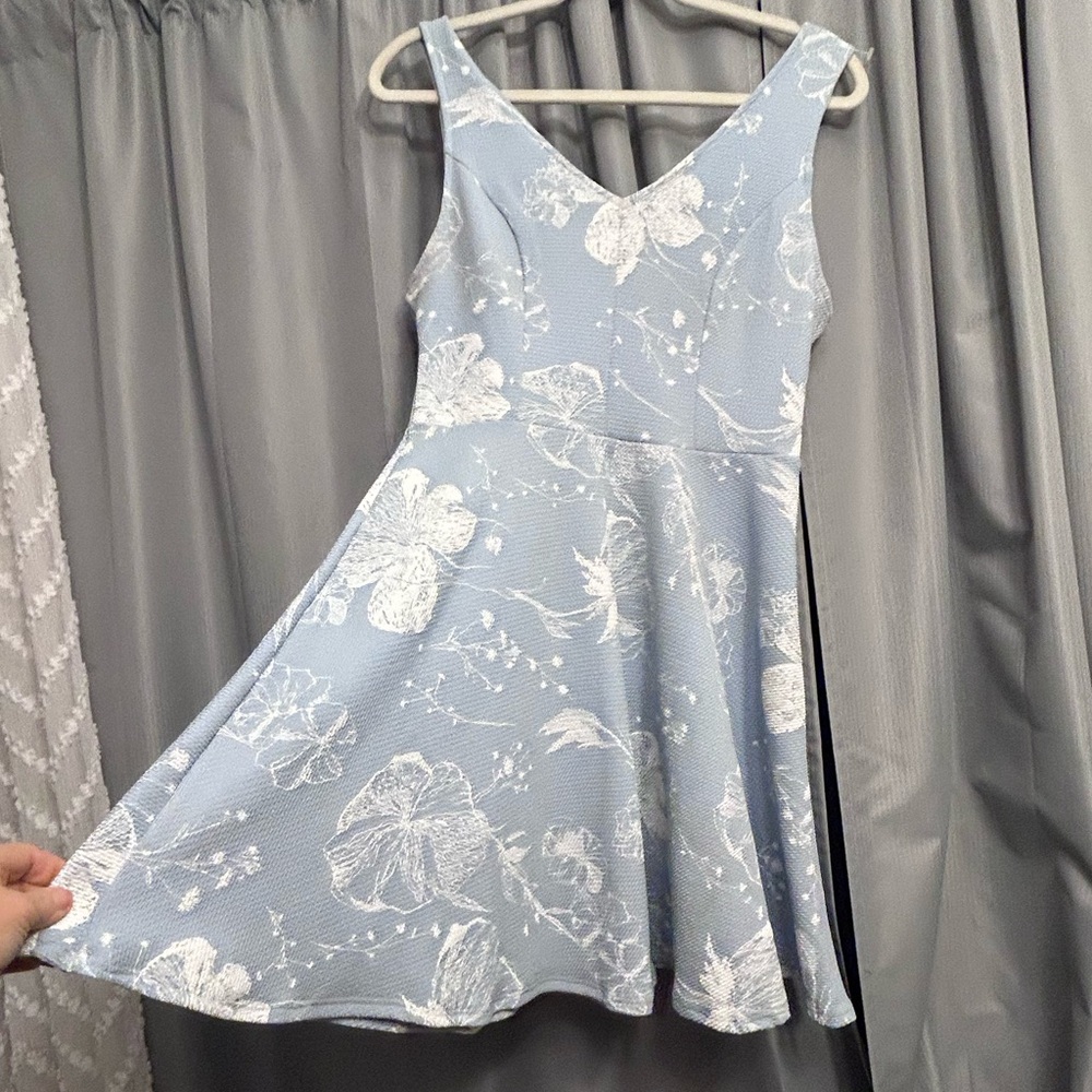 50%offw❤️ SOPRANO Fit & Flare Dress sky blue sz L #78